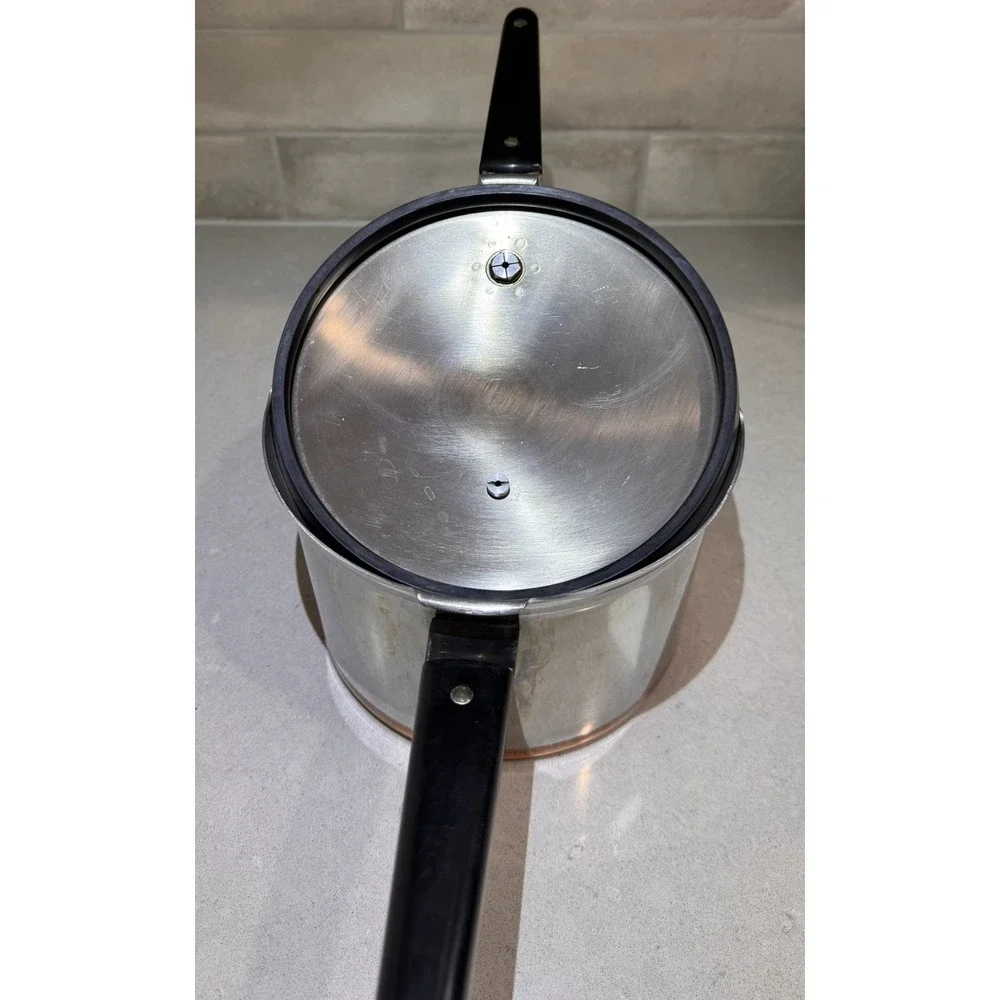 Vintage Revere Ware Pressure Cooker 4 Qt. Pot Copper Clad Bottom 1801